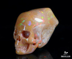 1.0" African Crystal Opal Carved Crystal Skull, Gemstone