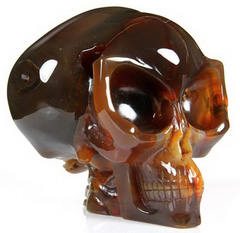 UNIQUE Huge 5.3" Geode Agate Carved Crystal Alien Skull