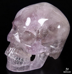 Gemstone Huge 5.1" Amethyst Carved Crystal Skull, Super Realistic