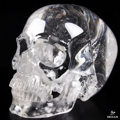6.3" Quartz Rock Crystal Carved Crystal Skull, Super Realistic