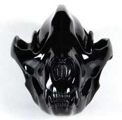 Huge 8.0" Black Obsidian Carved Crystal Panda Skull