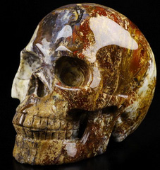 Gemstone Huge 5.0" Blue & Red Pietersite Carved Crystal Skull, Realistic, Crystal Healing
