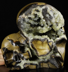 7.3" Dragon Septarian Stone Geode Carved Crystal Skull Heart, Realistic