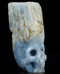 Mineral Specimen 2.0" Kyanite Carved Crystal Skull, Crystal Healing