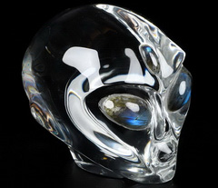 4.1" K9 Crystal Star Being Female Alien, Labradorite Eyes Crystal Skull Companion, Realistic, Crystal Healing