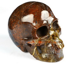 Gemstone Huge 5.0" Blue & Red Pietersite Carved Crystal Skull, Realistic, Crystal Healing