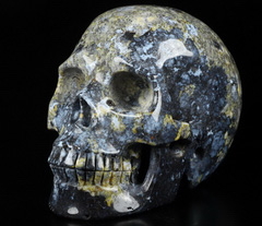5.0" Blue Ocean Agate Carved Crystal Skull, Realistic, Crystal Healing