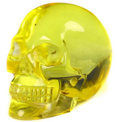Gemstone 1.5" Baltic Amber Carved Crystal Skull, Crystal Healing