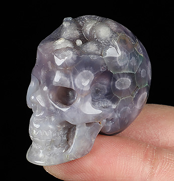 1.5" Purple Grape Agate Hand Carved Crystal Skull, Realistic, Crystal Healing