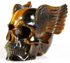 Mar 4, 2015 ACSAD (A Crystal Skull a Day) - Angel of Golden Light - Tiger Eye Carved Winged Crystal Skull Sculpture