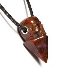 Gemstone Sapphire Carved Crystal Skull Pendant with Sterling Silver