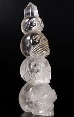 Huge 6.8" Quartz Rock Crystal Carved Crystal Skulls