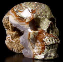 Huge 5.0" Morris Jasper Carved Crystal Skull
