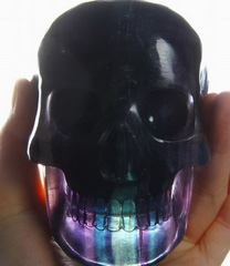 Huge 5.0" Fluorite Carved Mitchell-Hedges Crystal Skull Replica Skull of Doom
