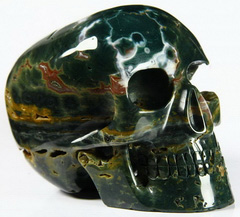 4.6" Ocean Jasper Carved Crystal Mitchell-Hedges Skull, Realistic