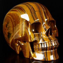 Gemstone Huge 5.1" Tiger Iron Eye Carved Crystal Skull, Realistic