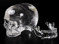 6.0" Quartz Rock Crystal Carved Crystal Mitchell-Hedges Skull, Realistic