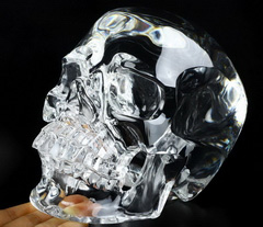 Lifesized 7.5" K9 Crystal Carved Crystal Skull,Super Realistic, Crystal Healing