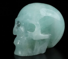 Gemstone 2.0" Aquamarine Carved Crystal Skull, Realistic, Crystal Healing
