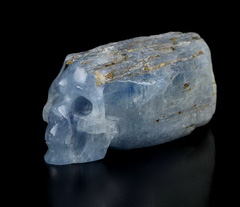 Mineral Specimen 1.8" Kyanite Carved Crystal Skull, Crystal Healing
