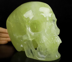 Good Quality Lifesized 6.9" Citrine Carved Crystal Skull,Super Realistic, Crystal Healing