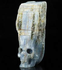 Mineral Specimen 1.5" Kyanite Carved Crystal Skull, Crystal Healing