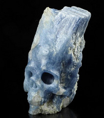 Mineral Specimen 3.1" Kyanite Carved Crystal Skull, Realistic, Crystal Healing
