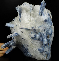 Mineral Specimen 8.9" Kyanite Carved Crystal Skull, Crystal Healing