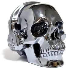 5.0" Tera-hertz Carved Crystal Headset Skull, Realistic, Crystal Healing