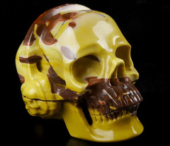 4.7" Mookaite Jasper Carved Crystal Skull & Headset,Super Realistic, Crystal Healing