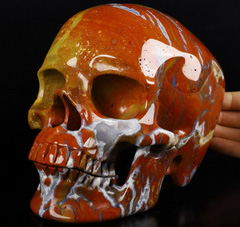 Lifesized Top Quality 7.1" Indian Agate Carved Crystal Skull,Super Realistic, Crystal Healing