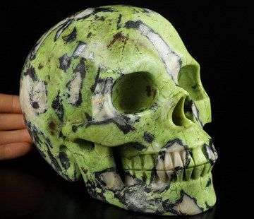 Top Quality Lifesized 6.9" Hiso Jasper Carved Crystal Skull,Realistic, Crystal Healing