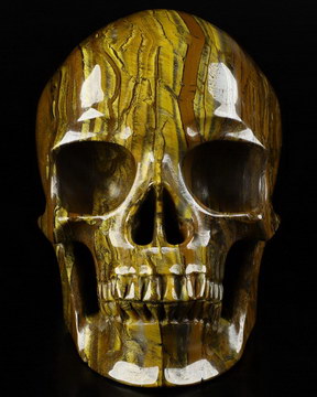 6.9" Tiger Iron Eye Carved Crystal Skull,Super Realistic, Crystal Healing