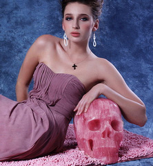 Perfect! 14.8" Rose Quartz Carved Crystal Skull, Super Realistic