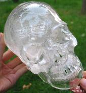 Rainbows, 4/13 Lifesized 7.1 Inches Quartz Rock Crystal Super Realistic Skull 