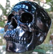 Perfect Carving, Lifesized, 8.0" Black Obsidian Carved Crystal Skull, Super Realistic