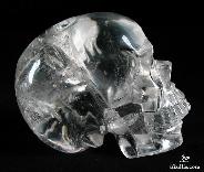 Clear Large 3.9" Quartz Rock Crystal Carved Crystal Skull, Realistic