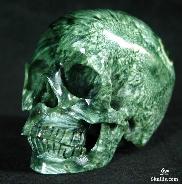 Gemstone, 3.0" Seraphinite/Chliniclore Carved Crystal Skull Super Realistic