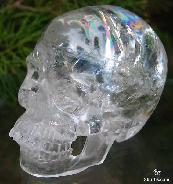 Great Rainbows Huge 4.6" Quartz Rock Carved Crystal Skull Super Realistic
