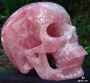 DEEP PINK, CLEAR, TITAN 16.1" Rose Quartz Carved Crystal Skull