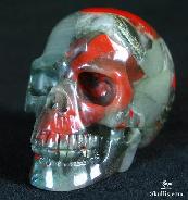 2.4" New Bloodstone Carved Crystal Skull, Realistic