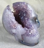 GEODE, Hollow 5.2" Amethsyt & Agate Carved Crystal Skull