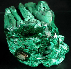 INCREDIBLE 5.4" Malachite Carved Crystal Skull, Super Realistic