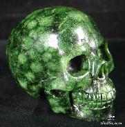 2.4" Green Coral Stone Carved Crystal Skull, Realistic