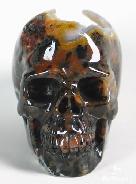 Geode 2.5" Ocean Jasper Carved Crystal Skull, Realistic