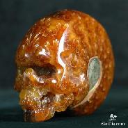 Geode 1.5" Ammonite Fossil Carved Crystal Skull