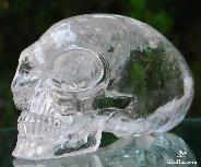 Huge 5.2" Quartz Rock Crystal Carved Crystal Mayan Skull, Realistic