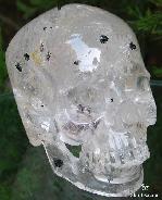 Huge 5.2" Phantom Quartz Rock Crystal Carved Crystal Skull, Super Realistic