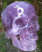 Giant 6.6" Amethyst Carved Crystal Skull, Super Realistic, Quartz