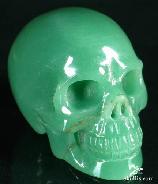 2.4" Green Aventurine Carved Crystal Skull, Realistic